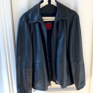 Cole Haan Men’s Genuine Black Leather Jacket